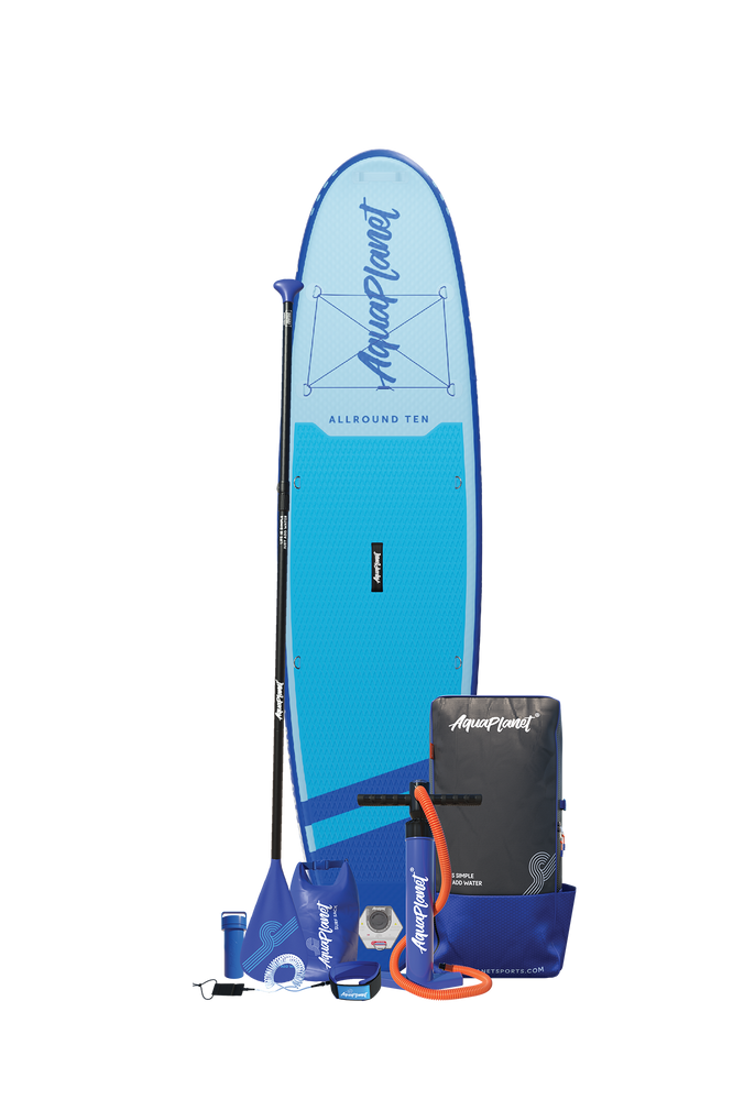 Aquaplanet ALLROUND TEN 10’ Inflatable Paddle Board Package - Blue