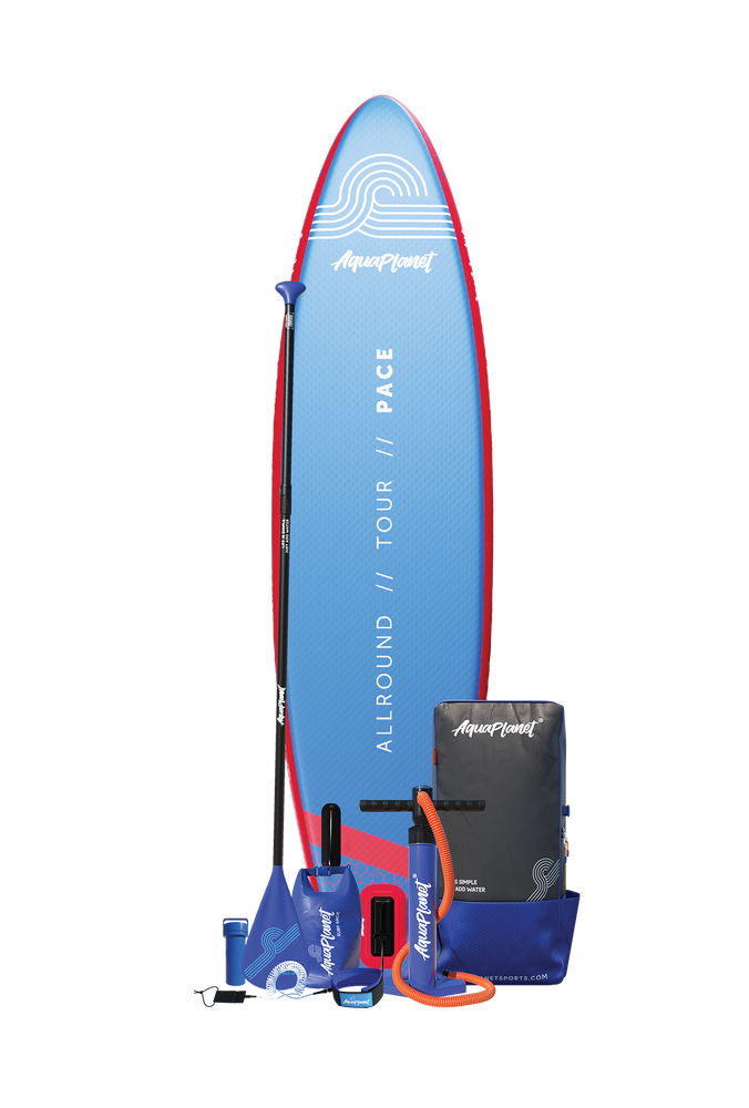 Aquaplanet PACE 10’6″ Inflatable Paddle Board Package - Red/Blue