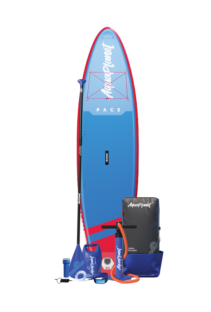 Aquaplanet PACE 10’6″ Inflatable Paddle Board Package - Red/Blue