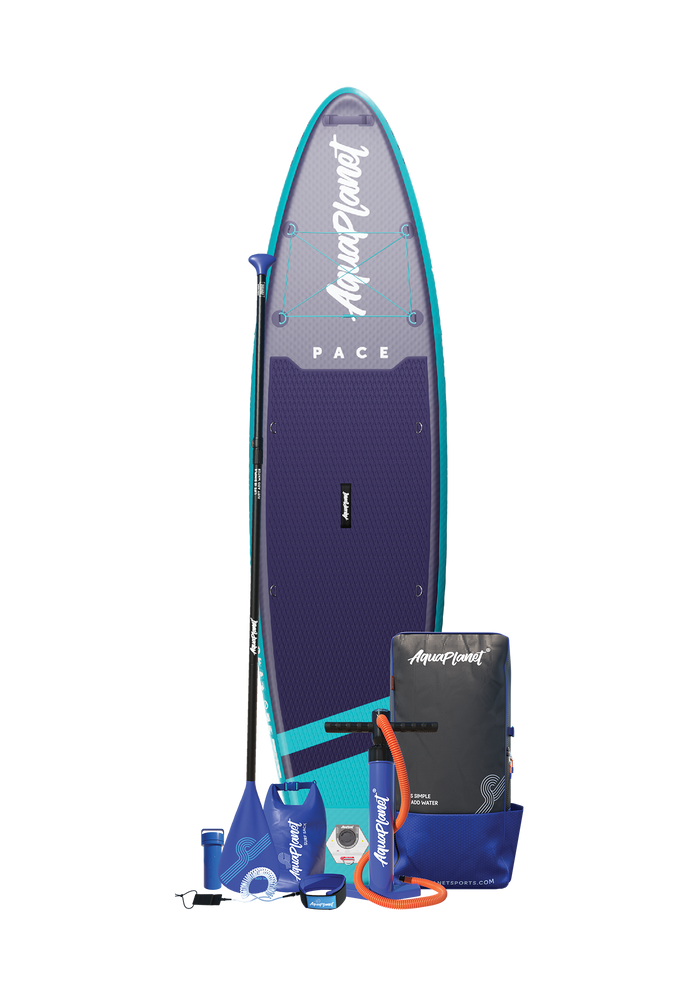 Aquaplanet PACE 10’6″ Inflatable Paddle Board Package - Teal/Midnight