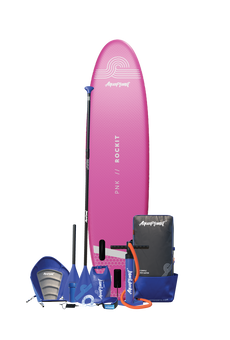 Aquaplanet ROCKIT 10’2" Inflatable Paddle Board/Kayak Package - Pink